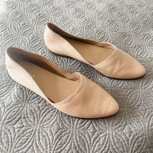 Women’s nude pointed toe slip on flat